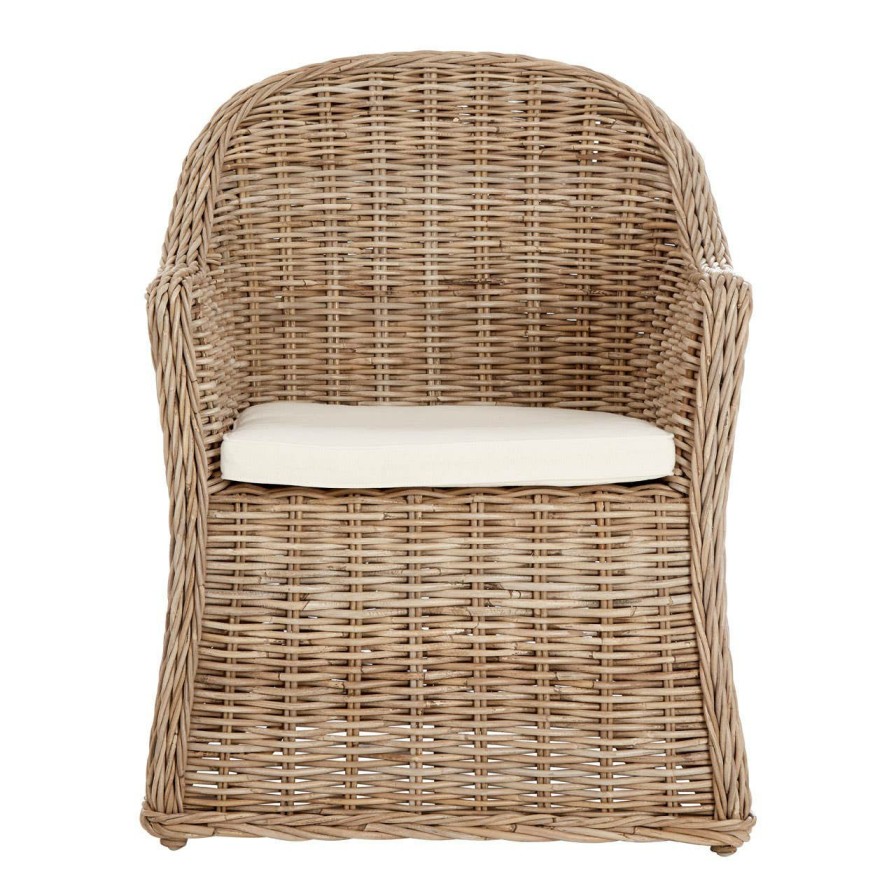 FURNITURE Fifty Five South Conservatory | Lovina Rounded Back Natural Rattan Chair