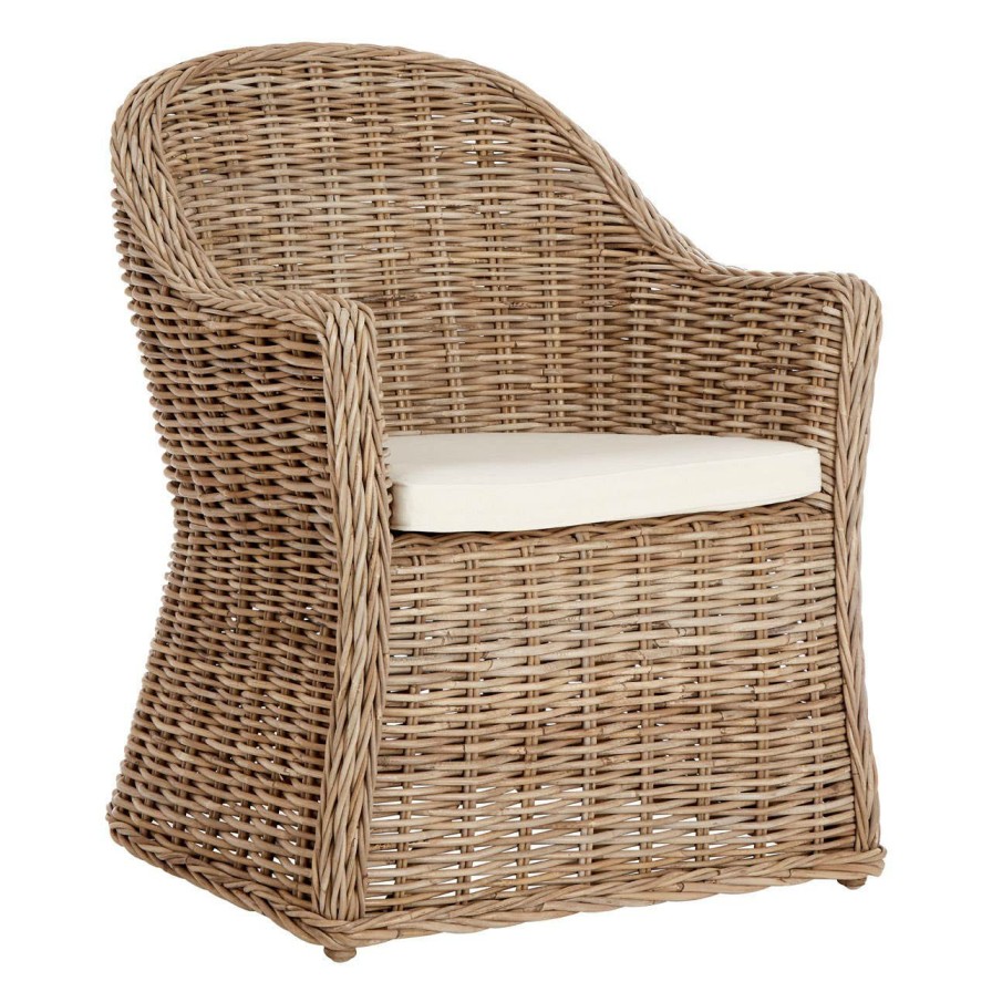 FURNITURE Fifty Five South Conservatory | Lovina Rounded Back Natural Rattan Chair