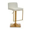 FURNITURE Premier Bar Seating | Baina White And Gold Bar Stool With Square Base