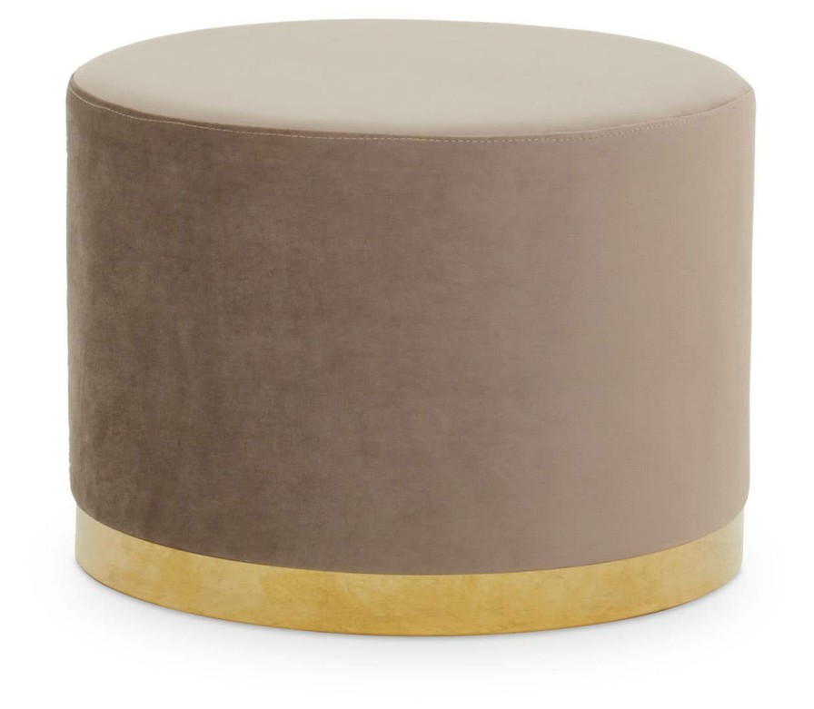 FURNITURE Fifty Five South Stools | Hagen Mink And Gold Round Stool