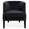 FURNITURE Premier Statement Chairs | Larissa Black Velvet Studded Chair