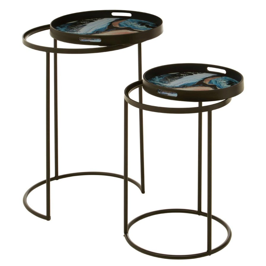 FURNITURE Fifty Five South Nesting Tables | Celina Set Of Two Pink And Blue Nesting Tables